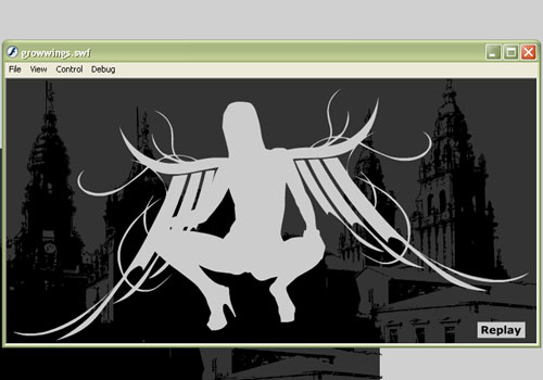 An Angel Grows Wings. Animated Mask in Flash