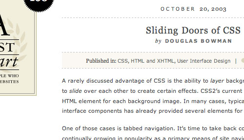 Sliding Doors CSS Styles