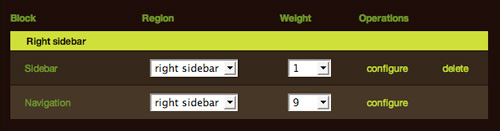 Block Sidebar Setup