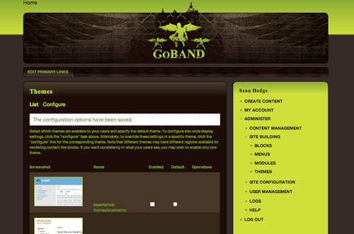 GoBand Theme Enabled