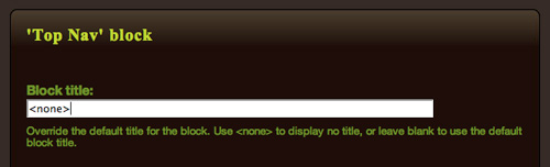 Top Nav Block Title None