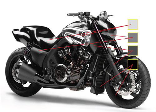 Vector motorcycle color selection