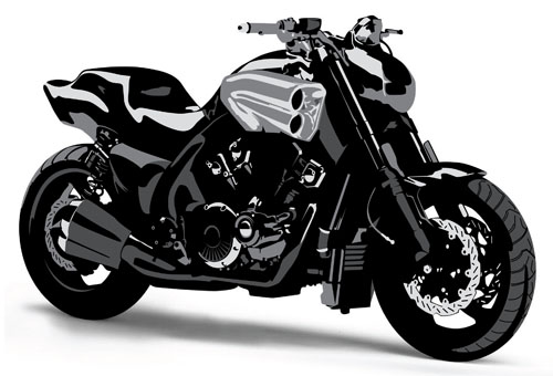 Vector motorcycle line art