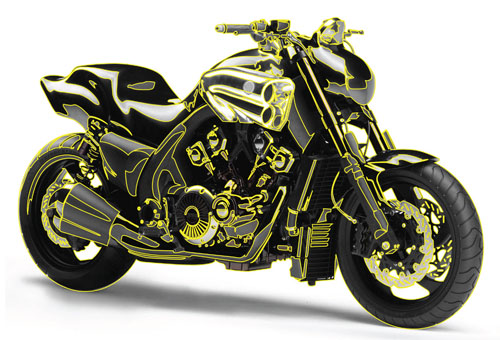 Vector motorcycle line art