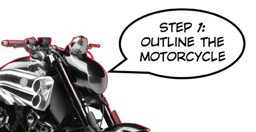 Vector motorcycle step1