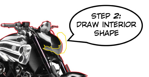 Vector motorcycle step 2