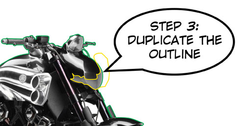 Vector motorcycle step 3