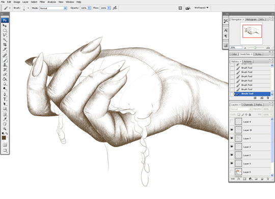 how to draw a hand 8