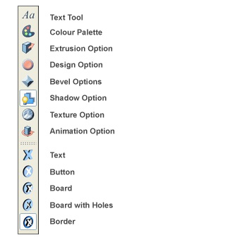 Xara 3D toolbar