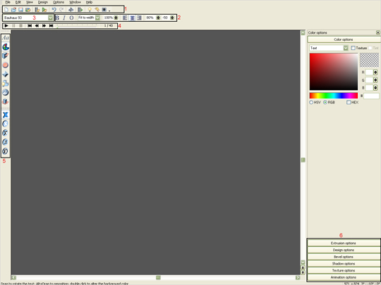 Xara 3D interface