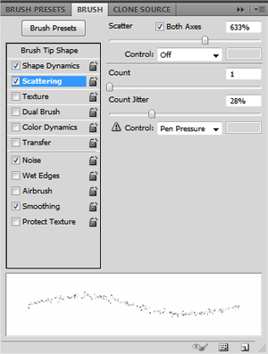 grunge type scatter brush
