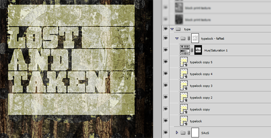 SAoS Lost and Taken poster tutorial - Type texture 01