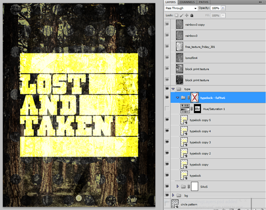 SAoS Lost and Taken poster tutorial - Type texture 04
