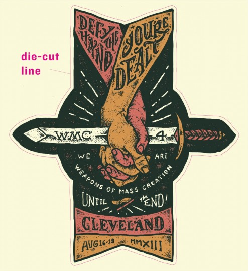 sticker die cut prep for wmc fest design
