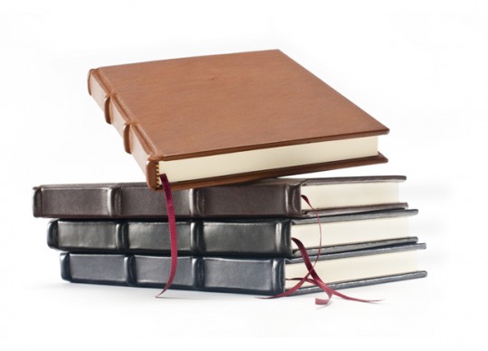 7x10 inch Italian leather writing journal in four colors