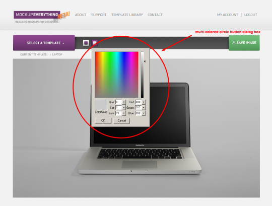 Multi-Colored Circle Dialog Box Multi-Colored Circle Dialog Box