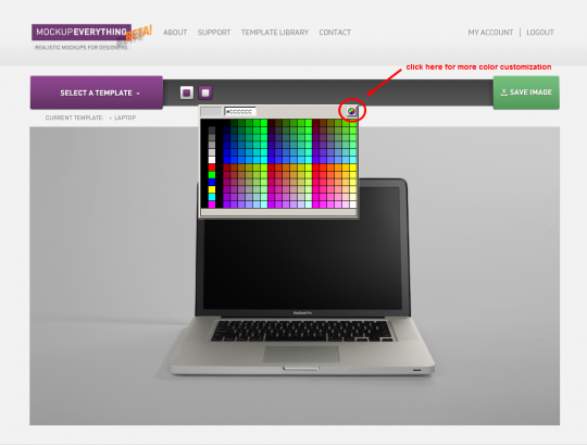 More color options with the multi-colored circle button More color options with the multi-colored circle button