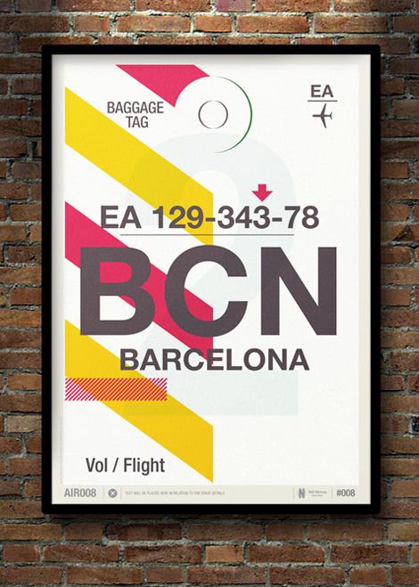 Flight Tag Prints - UK illustrator Neil Stevens 