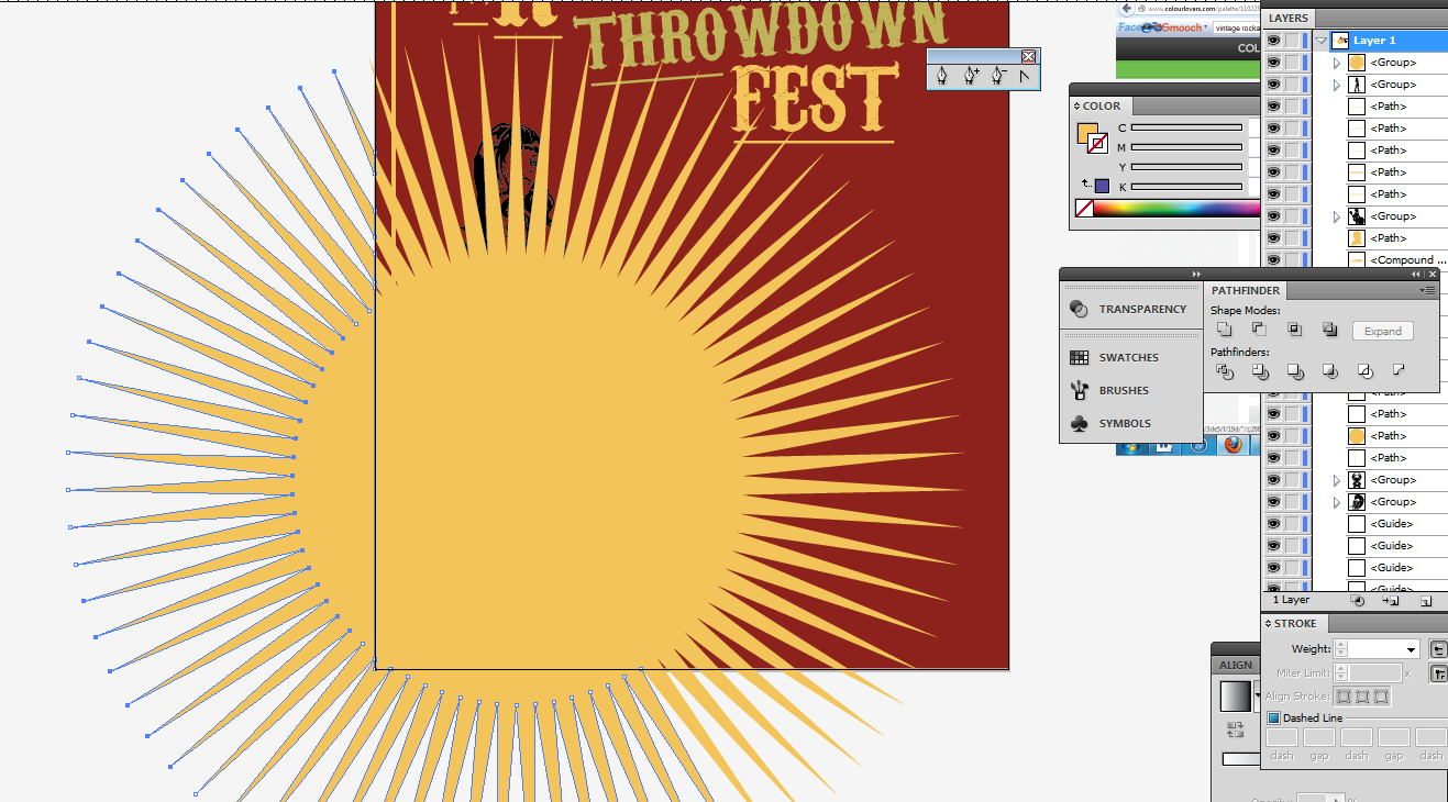 Create a Rockabilly Poster With Vector Set 22 - Starburst editing