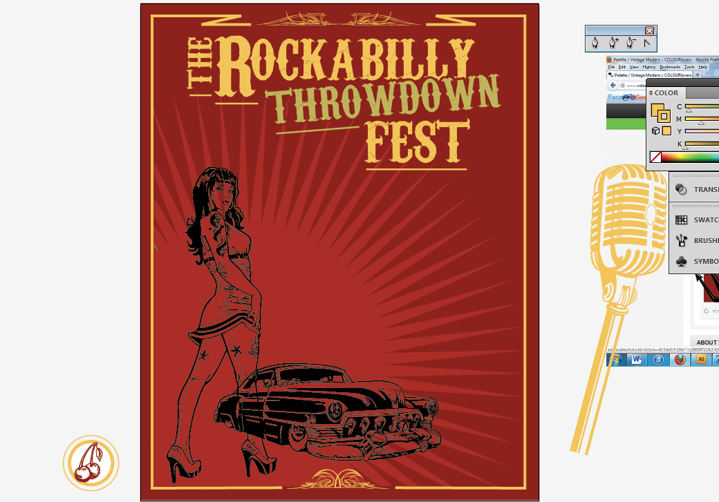 Create a Rockabilly Poster With Vector Set 22 - Bringing additional elements in