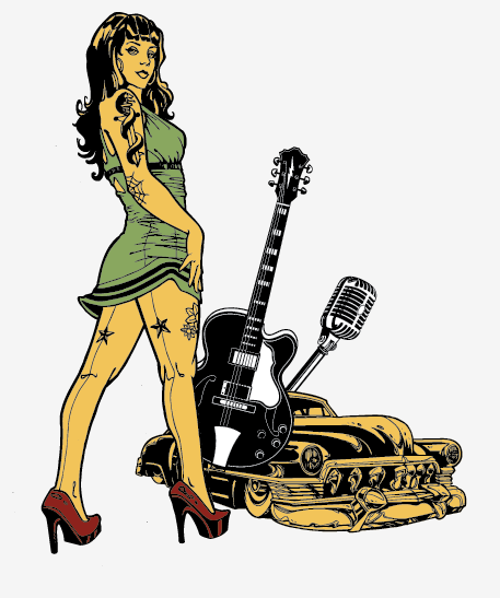 Create a Rockabilly Poster With Vector Set 22 - Colorizing elements