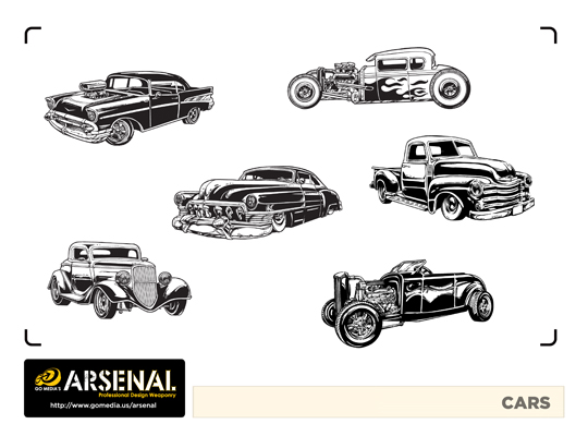 Go Media's Arsenal - Vector set 22 - Cars