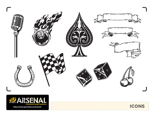 Go Media's Arsenal - Vector set 22 - Rockabilly icons
